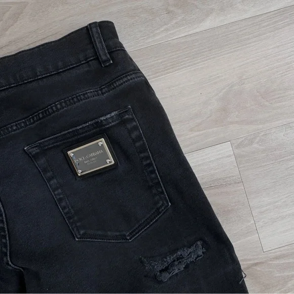 Dolce & Gabbana Black Slim Distressed Jeans